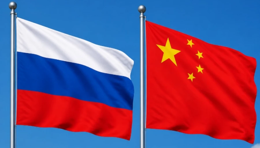 Флаг России и Китая
