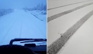 Снег в Сибири.