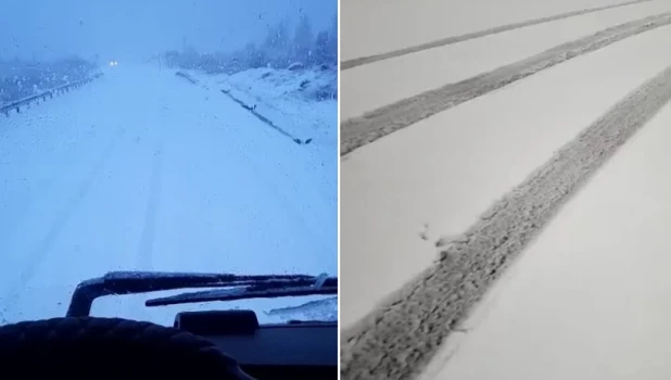 Снег в Сибири.