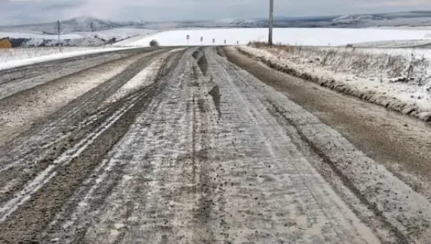 Первый снег в Алтайском крае.