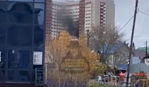 Пожар в центре Барнаула