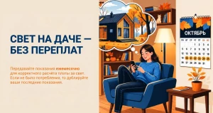 Необходимо передать показания счетчика перед закрытием дачного сезона.