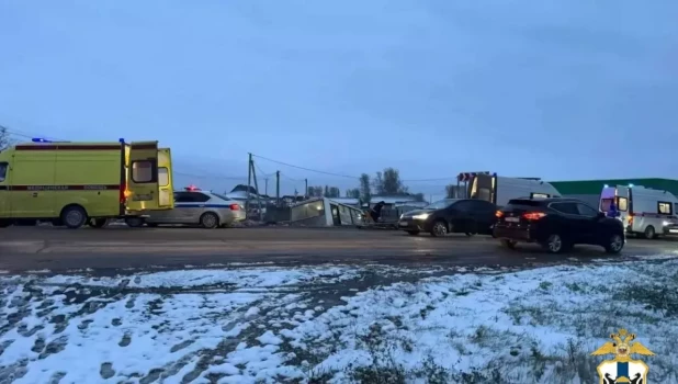 Под Новосибирском рейсовый автобус слетел в кювет